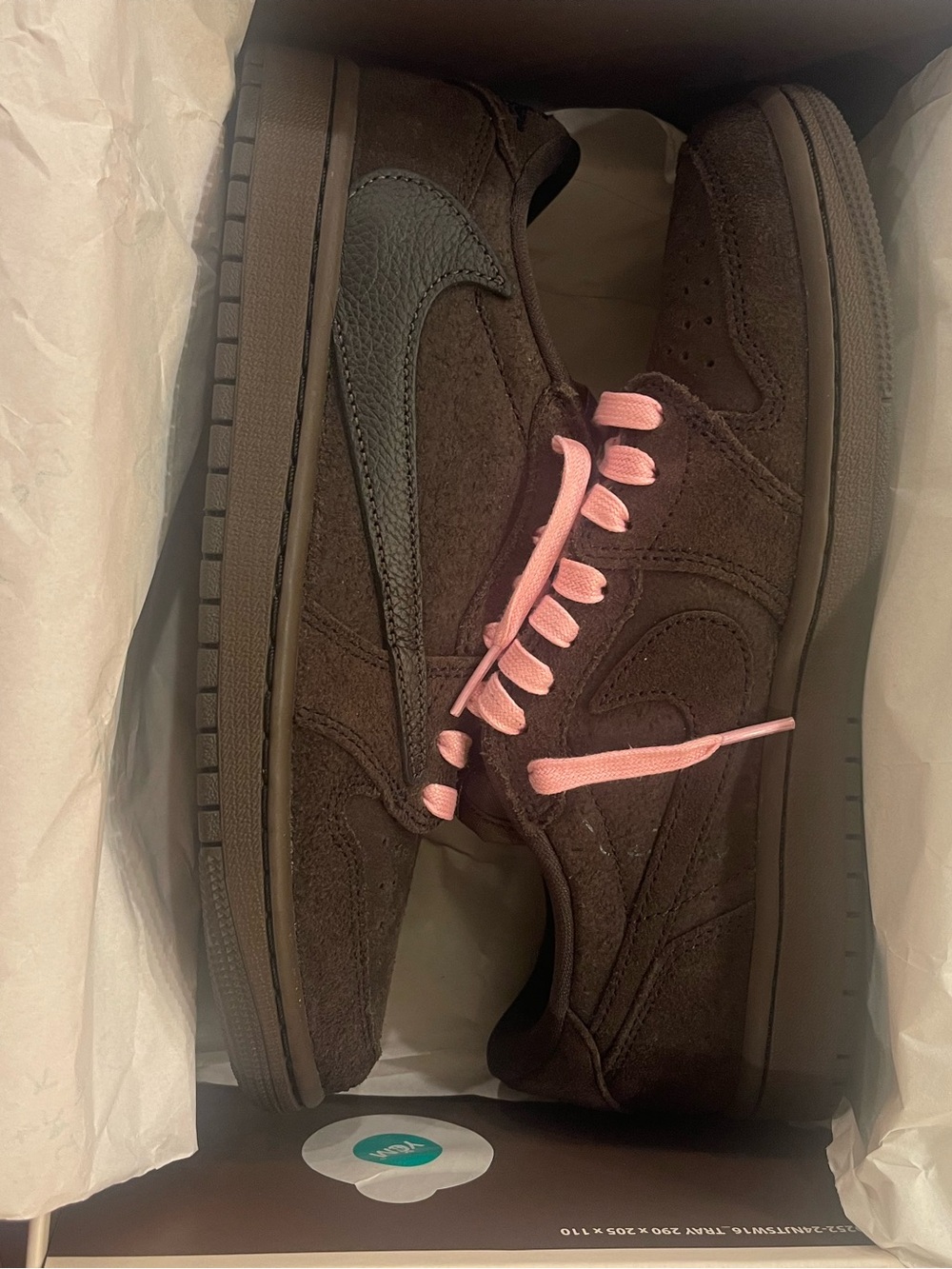 Nike Brown Suede Low-Top Sneakers with Pink Laces NEVER WORN